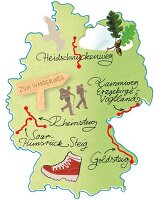 Landkarte, Deutschland, Karte, Wanderwege
