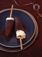 Passion fruit parfait dipped in chocolate