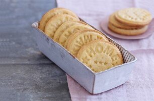 Embossed butter biscuits