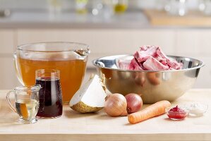 Ingredients for demi glace (basic brown sauce)