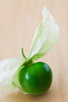 Tomatillo with Husk Peeled Back