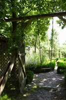 Cottage garden with swing