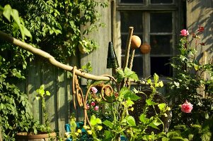 Wooden building in cottage garden