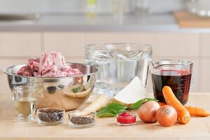 Ingredients for veal stock