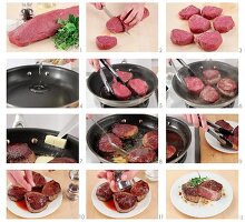 Fried beef steaks