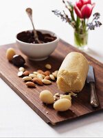 Marzipan eggs and chocolate-glazed almonds