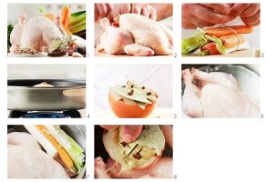 Hühnersuppe vorbereiten
