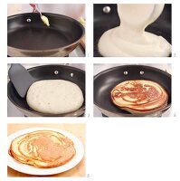 Pancakes being fried
