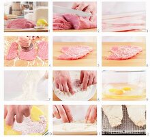 Wiener Schnitzel vorbereiten: Kalbsschnitzel panieren