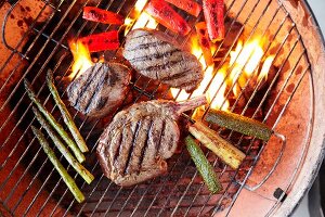 Buffalo Sirloin and Vegetables on the Grill