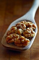 Walnuts on a Wooden Spoon