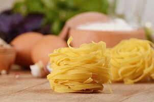 Tagliatelle, eggs and flour