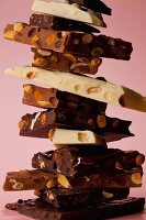 A stack of nut chocolate