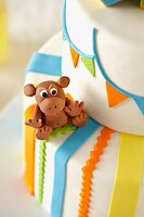 Monkey Decoration on a Circus Themed Cake