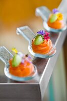 Salmon and Wasabi in Appetizer Spoon