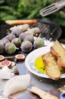Figs, monk fish and grilled white bread