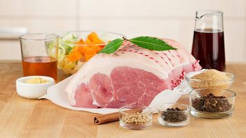 Ingredients for roast ham