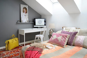 Small desk in the attic bedroom