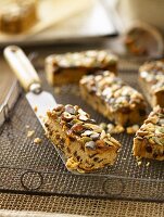 Fruit cake with toffee and nuts