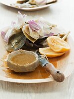 Artichokes with anchovy butter