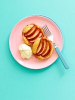 Pink Lady apple tartlets served with mascarpone cheese