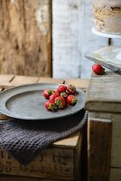 Fresh strawberries and a cream layer cake