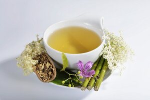 Herbal tea made from flowers and medicinal plants
