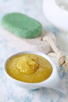 A homemade exfoliating facial scrub