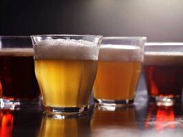 Many Types of Beer in Varied Glasses