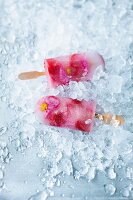 Floral ice lollies