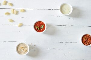 Four different gnocchi sauces