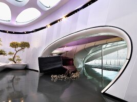 Interior of Chanel Mobile Art Pavilion; Hong Kong; China; Asia