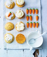 Carrot whoopie pies filled with buttercream