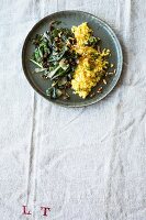 An oriental chard medley with sultanas and pine nuts