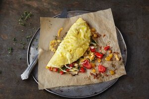 Oven-baked vegetarian omelette