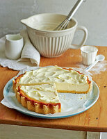 Lakosefreier New-York-Cheesecake mit MinusL-Frischkäse und Mascarpone-Zitronen-Topping