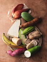 An arrangement of exotic vegetables