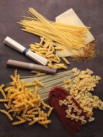 Still life with various types of pasta