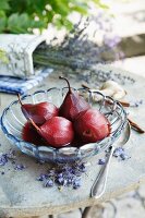 Ginger pears in red wine