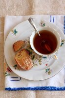 A madeleine and a cup of tea