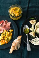 Piccalilli and artichokes in herb oil