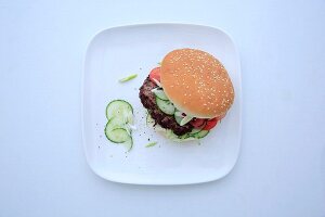 An oriental burger with lemongrass