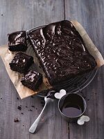 Fudge brownies with quinoa and chocolate glaze