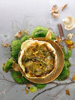 Oyster mushroom tart with walnuts