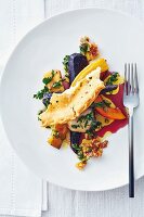 Winter vegetables with a walnut dressing