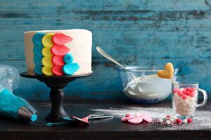 A colourfully decorated cake