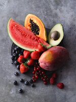 Fruit and berries for smoothies