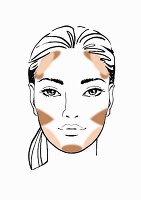 Illustration: Make-up auftragen, Step 2