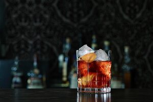 Negroni cocktail on a bar