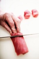 Fish being sliced, Restaurant Sushimoto, Frankfurt am Main